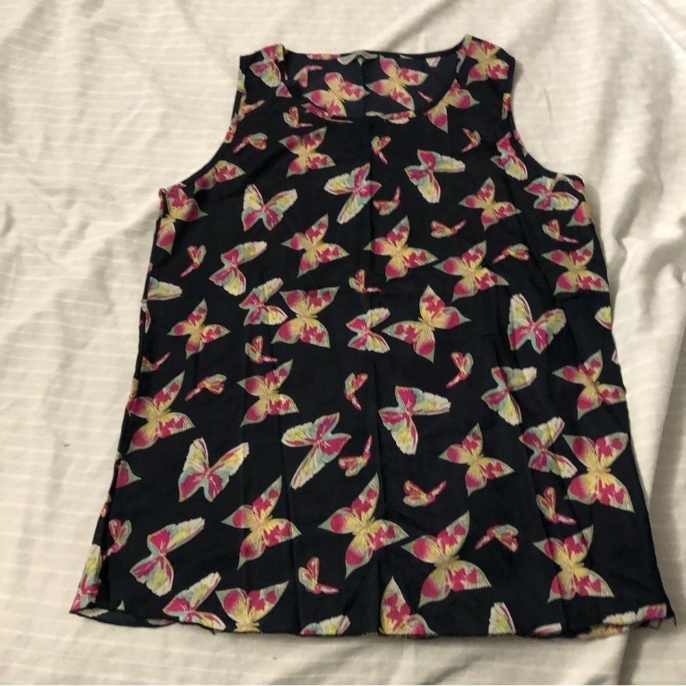 💝 Butterfly Print Sleeveless Blue Pink Shenermei Boho Hippy Festival Size XXL